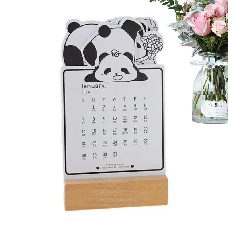 2024 12 Mesec Živali Koledar Izmenljive Mesečna Panda Stand Up Koledar Srčkan Mizi Koledar Z 12 Mesec Namizni Koledar Za Dom