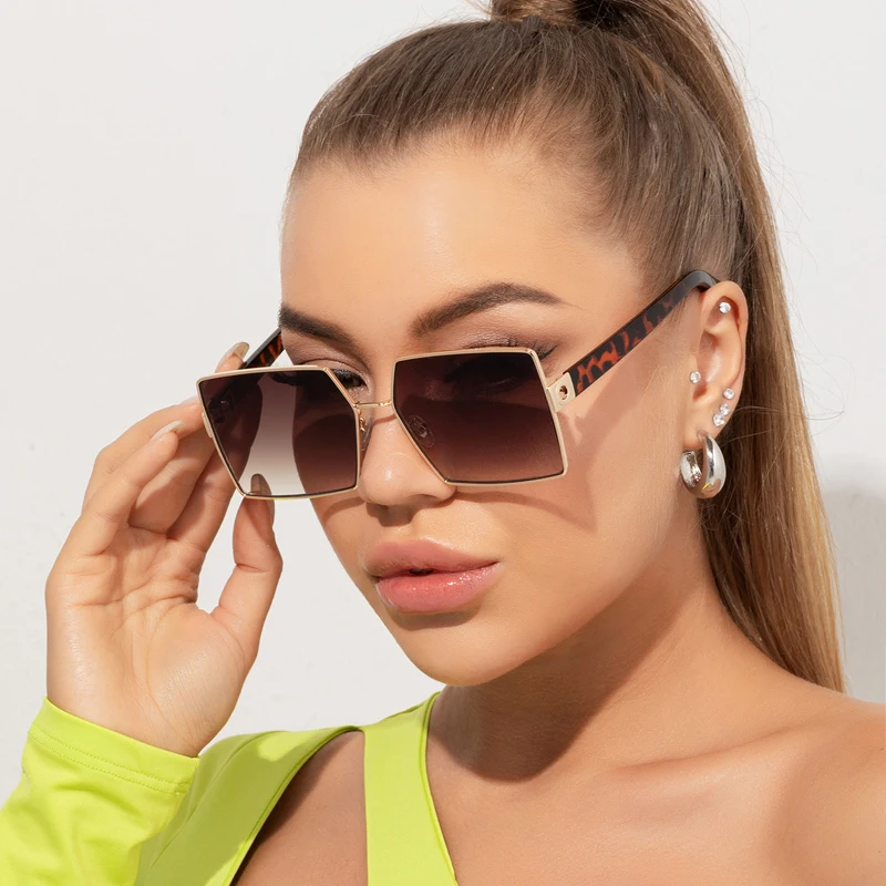 Novo Prevelik Kvadratnih sončna Očala Ženske Novo Vintage blagovne Znamke Kovinska sončna Očala Moških Odtenki Retro Ravno Vrh Očala UV400