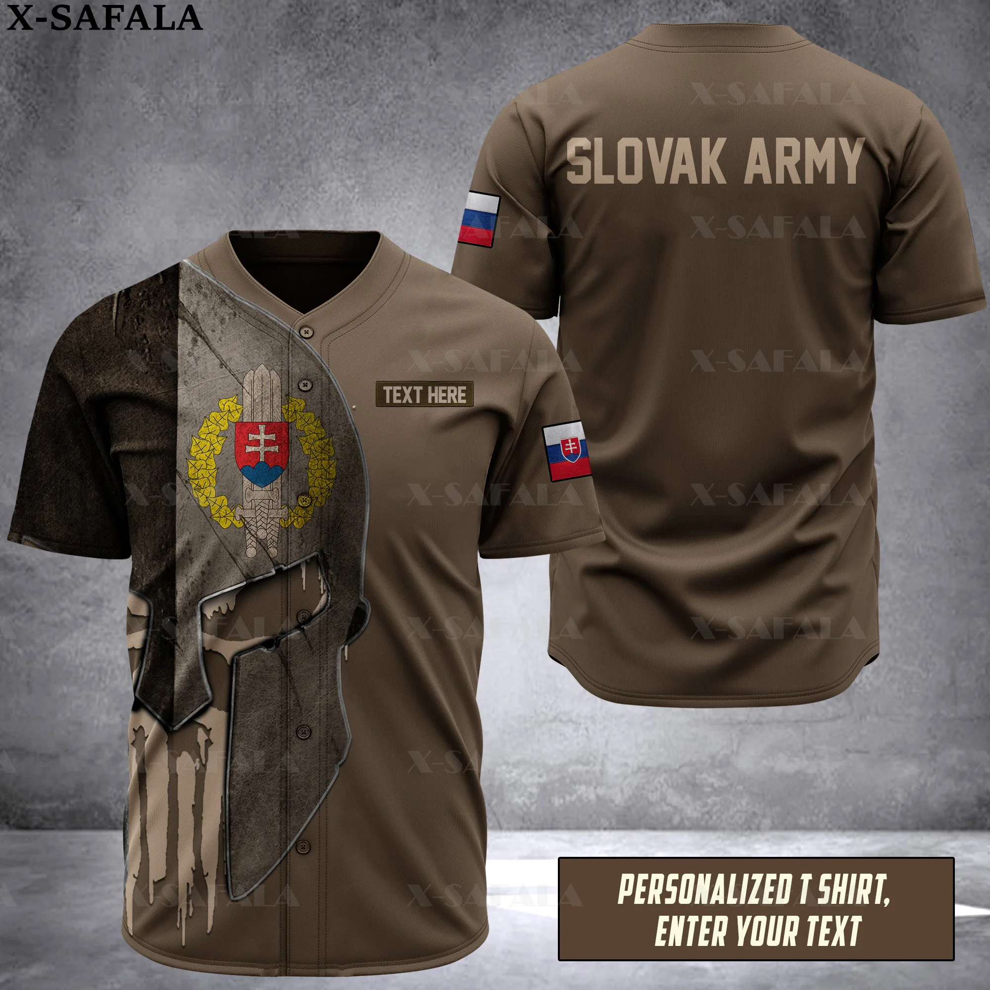 SLOVAŠKA Vojak-VOJSKE-VETERAN Državi 3D Tiskanih Baseball Jersey Majica za Moške Vrhovi Tee Prevelik Ulične-1