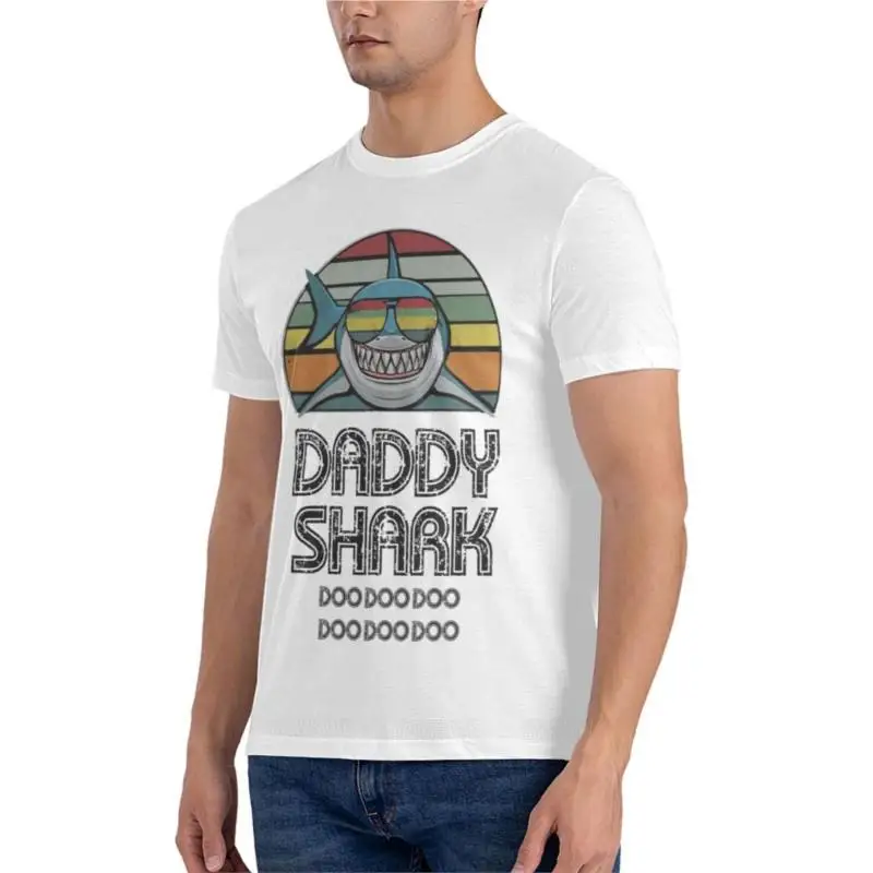 bombaž moški tshirt Očka Shark Retro Klasična T-Shirt po meri majice s kratkimi rokavi moški bele majice Kratek rokav tee-majica za fante