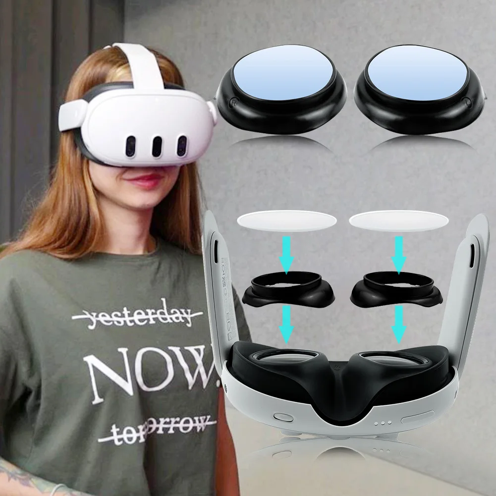 Objektiv Zaščitni Pokrov, Okvir Anti-modra Objektiv VR Očala Leče Varstvo Okvir odpornost na Praske Objektiv Okvir za Meta Quest 3 Slušalke