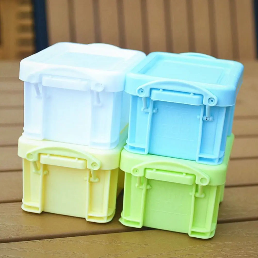 Candy Barve Mini Sponke Škatla za Shranjevanje Plastičnih Minimalism Namizni Organizator Polje Večnamenski Mini Shranjevanje Posode Študent