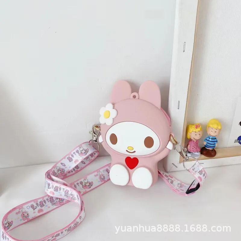 Sanrio Kawaii Silikonski Hello Kitty Kuromi Moja Melodija Cinnamoroll Športna Torba Risanka Mala in Občutljivo Otročji Čar