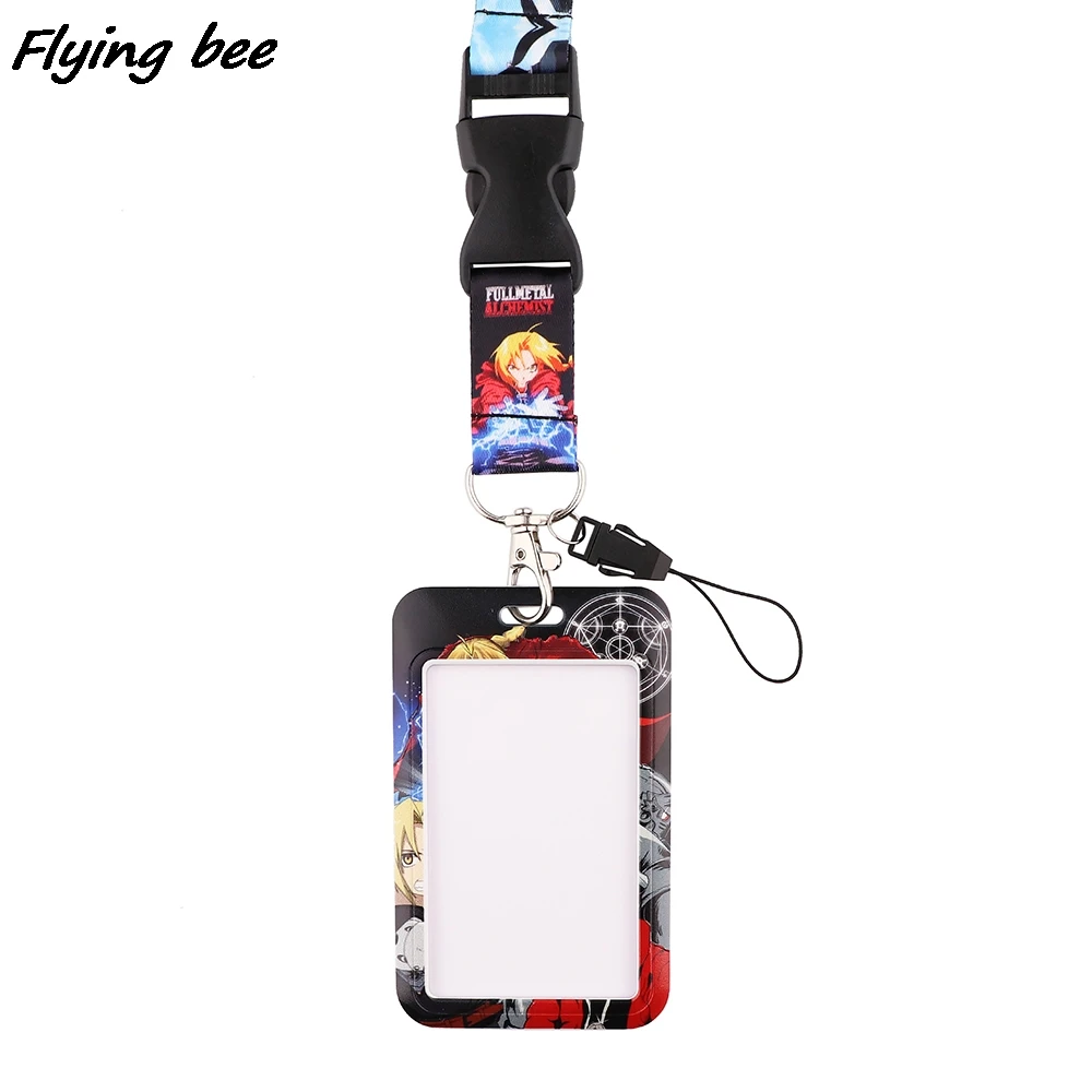 Flyingbee X1857 Anime Fant Alkimist, Vrvica Za Opaljivanje Tega Imetnika Kartice Študent Visi Vratu Telefon Vrvica Za Opaljivanje Tega Značko Podzemni Dostop Imetnika Kartice