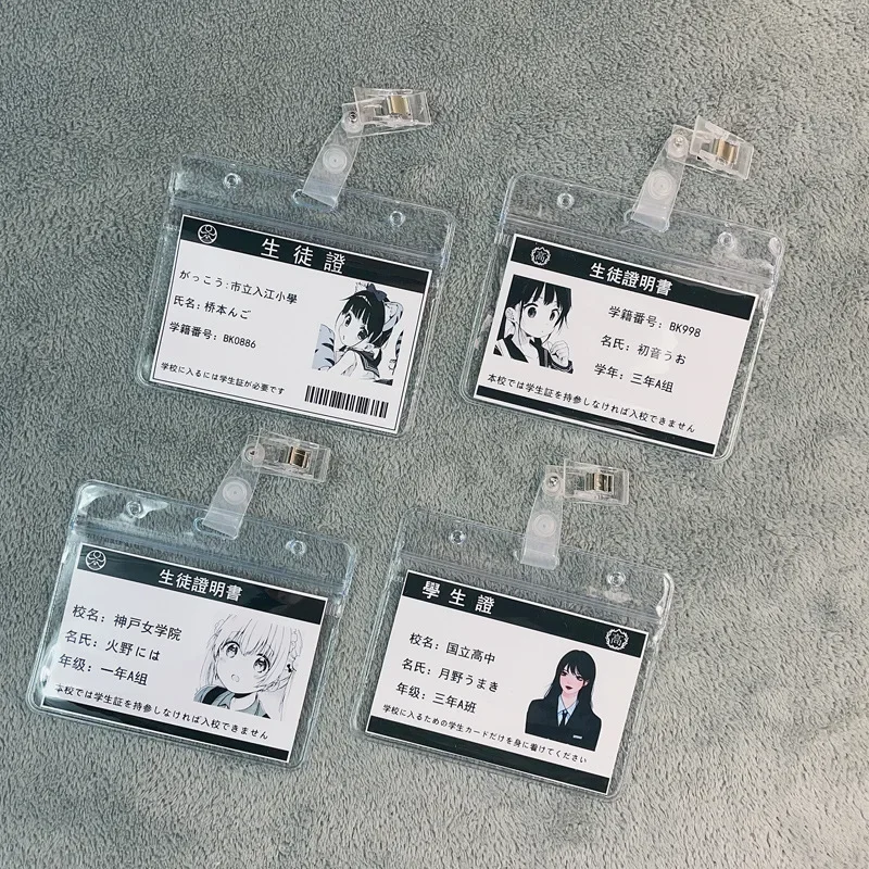Japonski Anime Stilu Imetniki Kartice Dekle Študent Srčkan Risanka za Kartico sim ID/IC Imetnik Kartice Bus Kartico sim