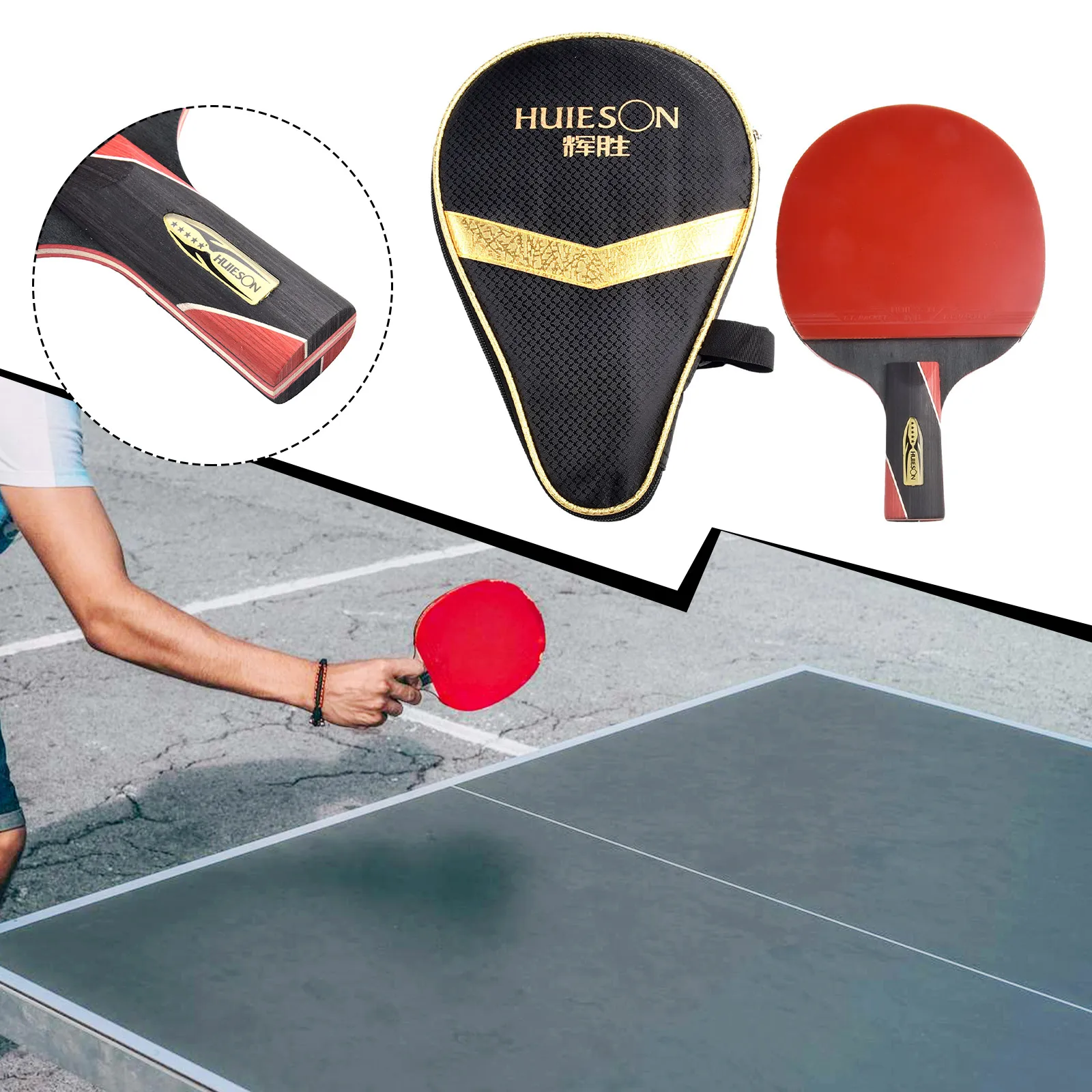 Lopar Primeru Ping Pong Veslo Svetlobe Veslo Ping Pong Strokovno Enotno Lopar Za Namizni Tenis Usposabljanje Ogljikovih Ogljikovih Vlaken+Gume