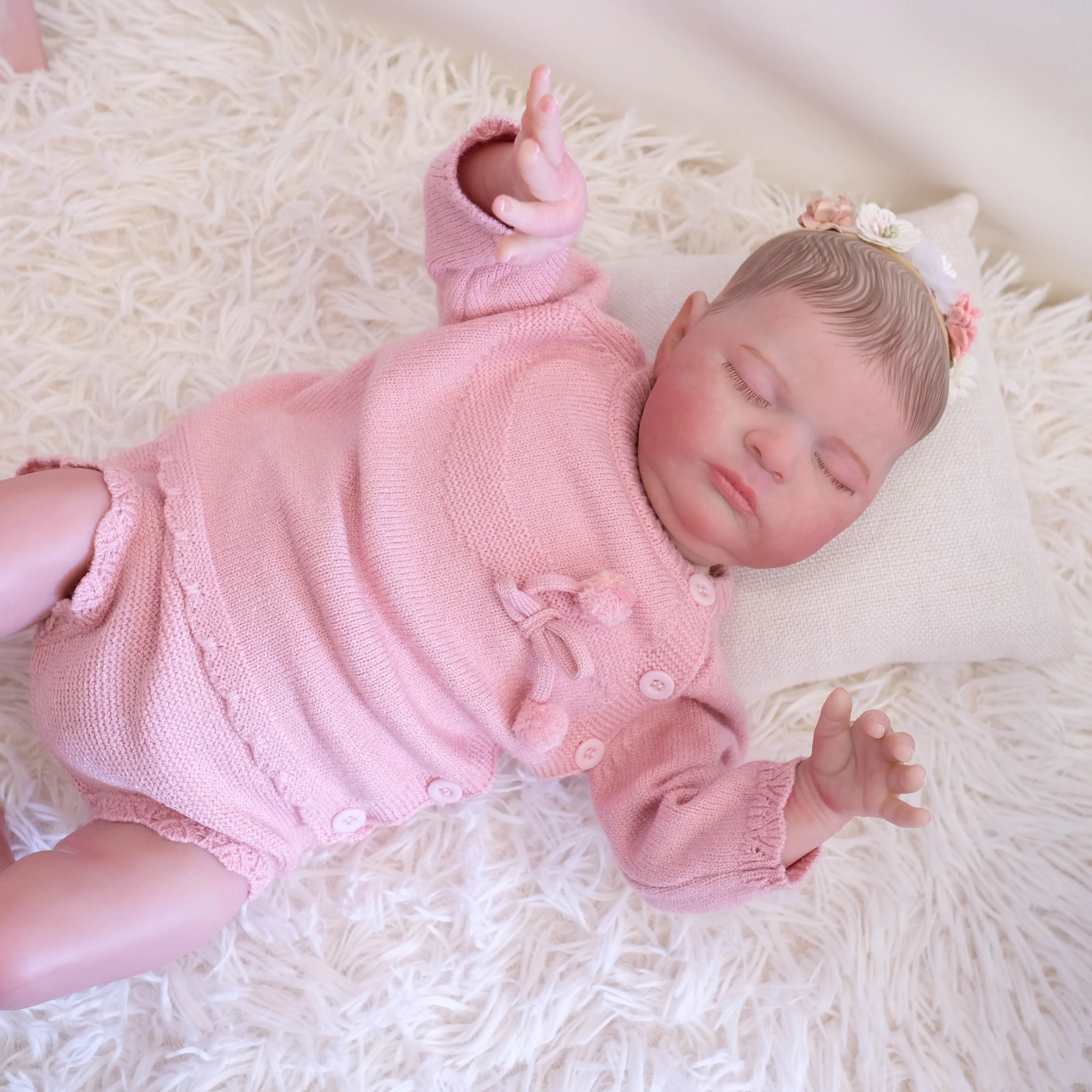 NPK 18 inch Že Končal Prerojeni Baby Doll Laura Novorojenčka Velikost Strani Podrobne Naslikal Kože, Vidne Žile Realno Sliko