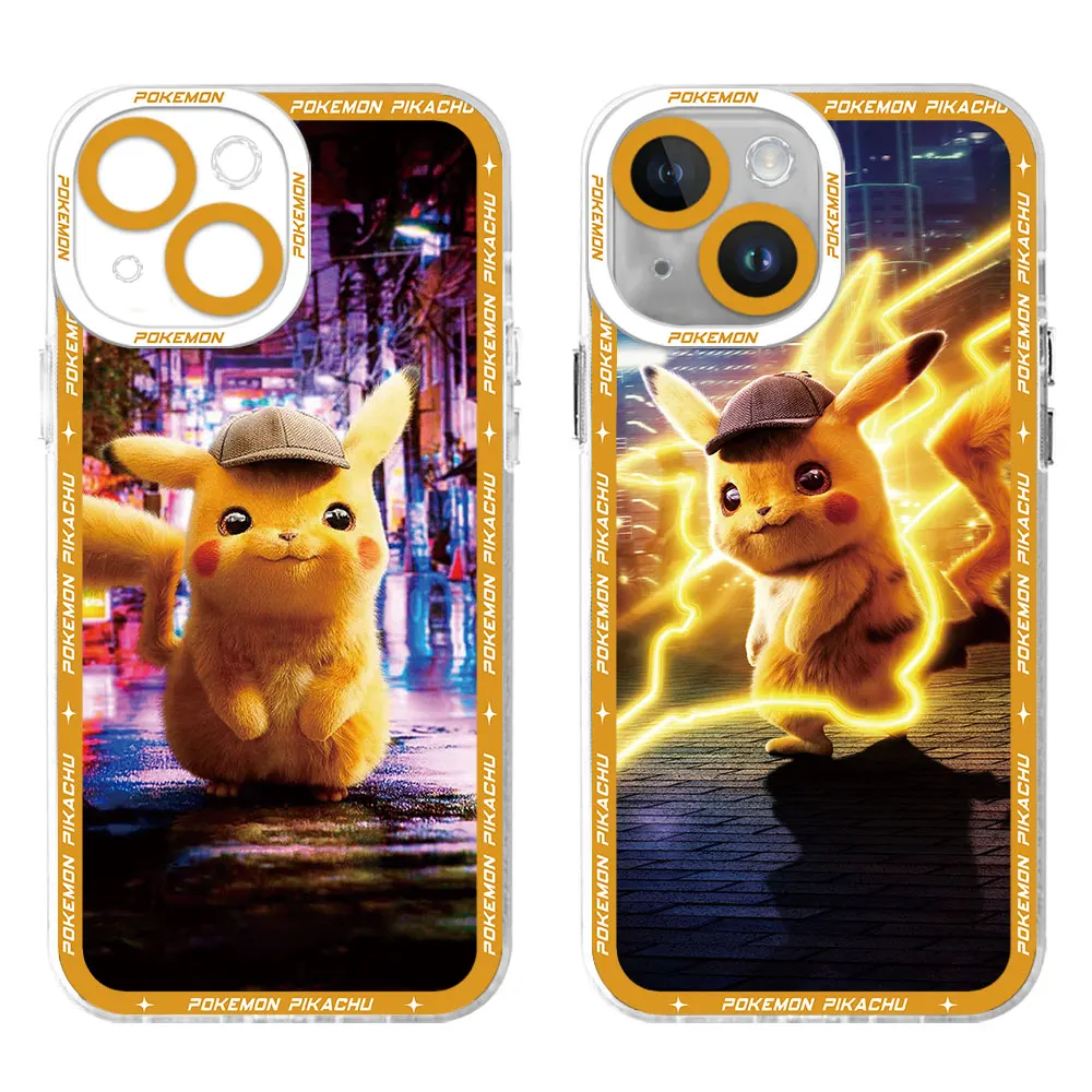 Jasno Silikonsko Ohišje za iPhone 14 Pro Mini 12 8 13 Pro Max SE 11 15 Plus X XS XR 7 6s Pokemon Risanke Pikachu Lupini Pokrov